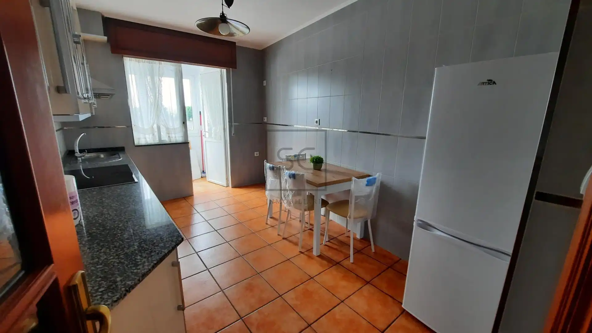 Kitchen of Flat for rent in Ferrol  with Heating, Terrace and Furnished