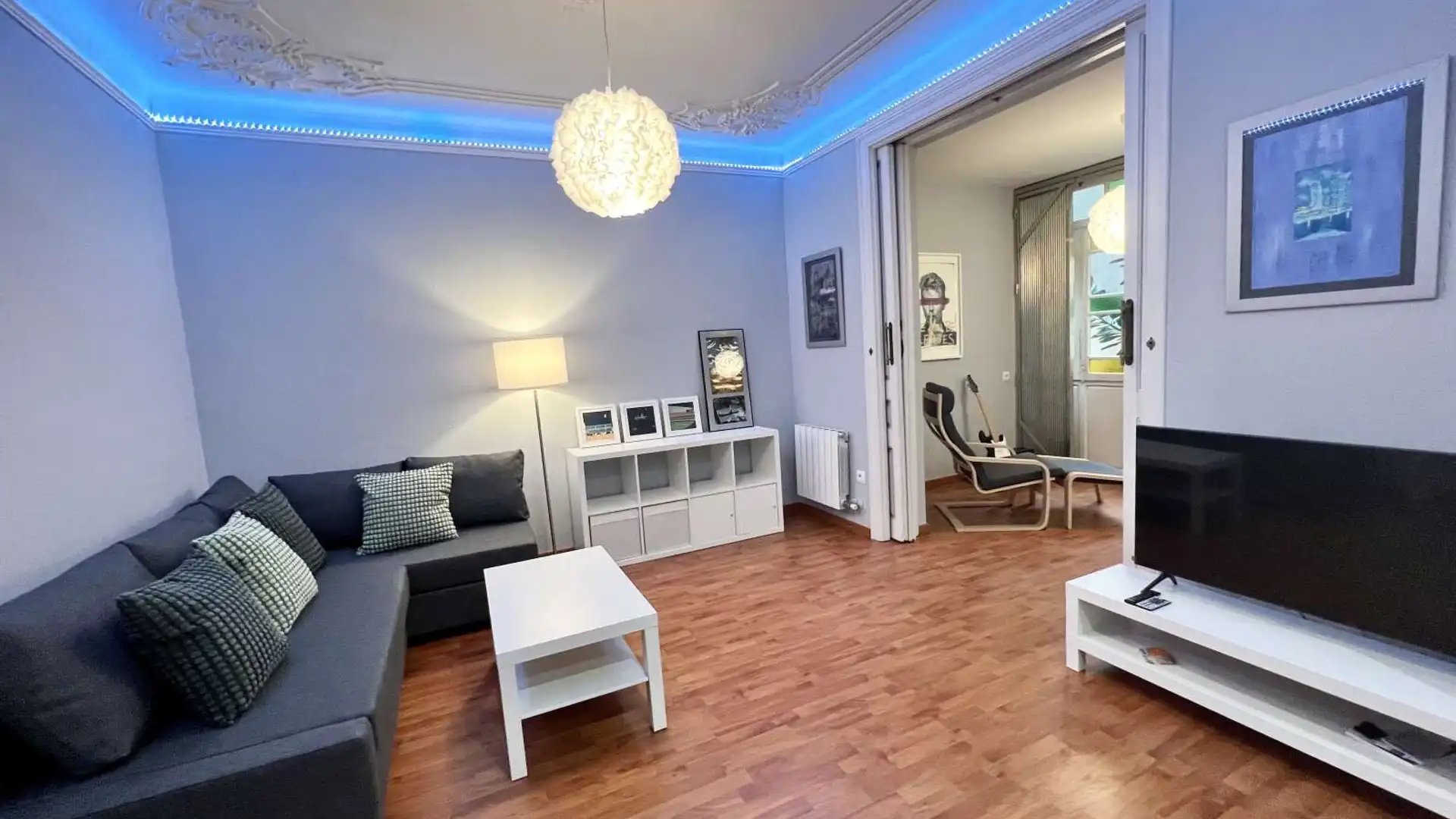 Sala d'estar de Apartament per a compartir en  Barcelona Capital amb Aire condicionat, Calefacció i Terrassa
