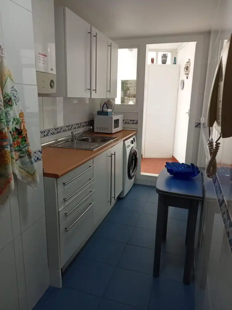 Cuina de Àtic de lloguer en Málaga amb Moblat, Balcó i Piscina comunitària
