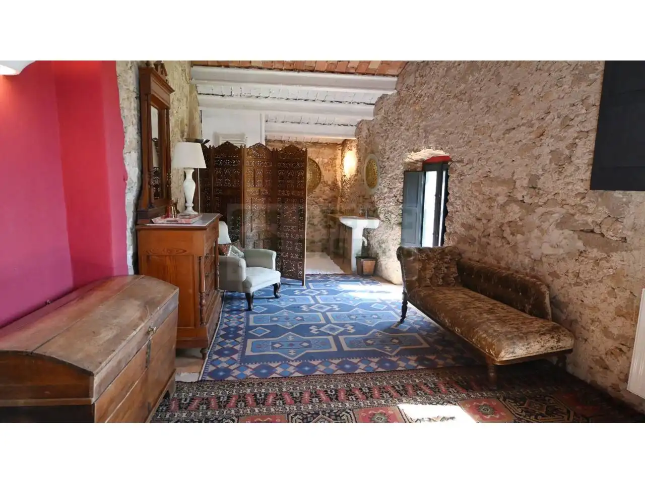 Sala de estar de Finca rústica en venta en Borrassà con Calefacción, Jardín privado y Terraza
