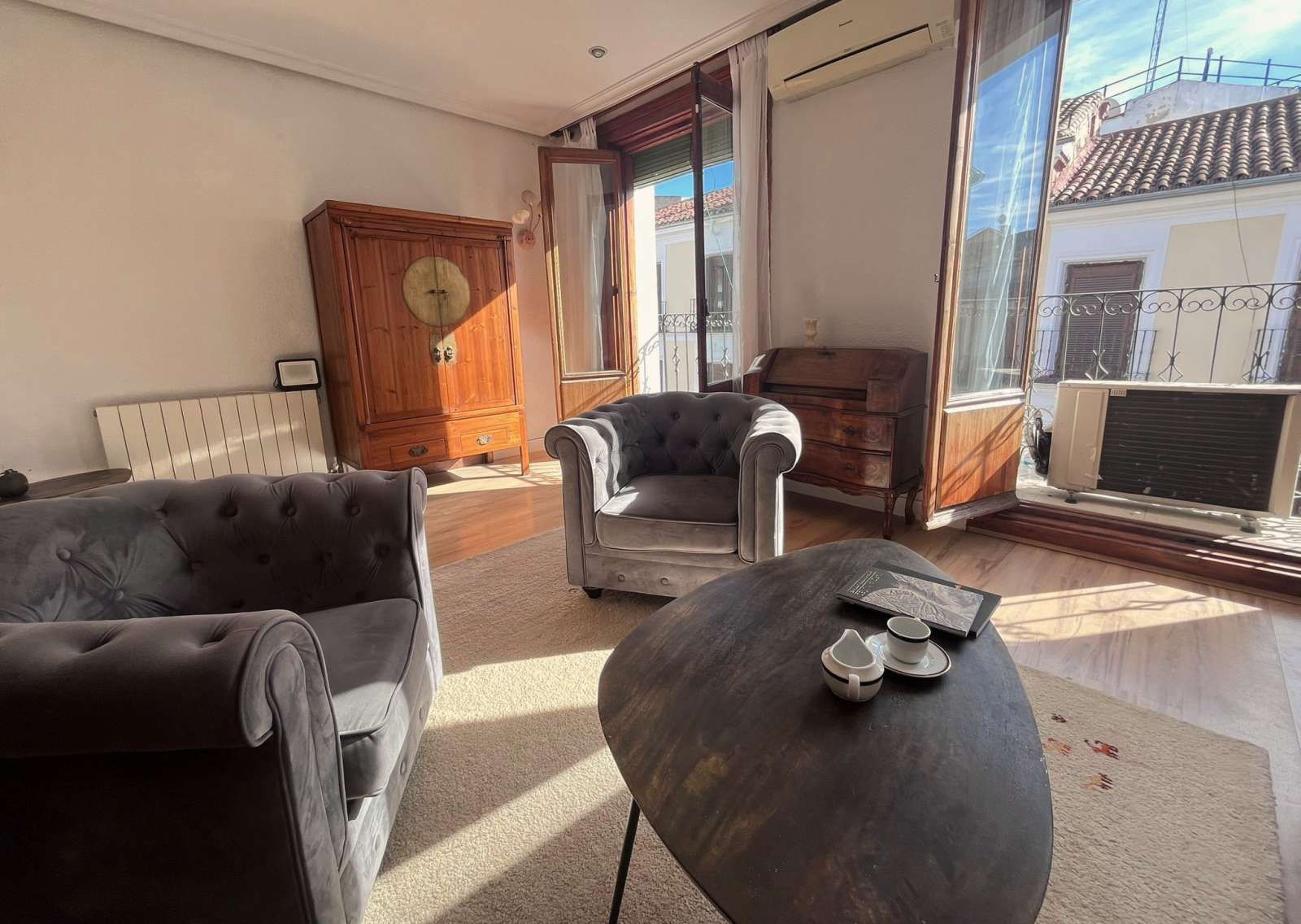 Living room of Apartment to share in  Madrid Capital  with Air Conditioner, Heating and Terrace