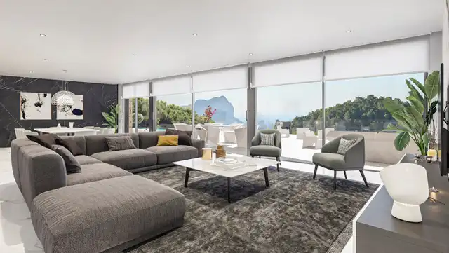 Living room of Houses for sale in Benissa  with Air Conditioner, Private garden and Terrace