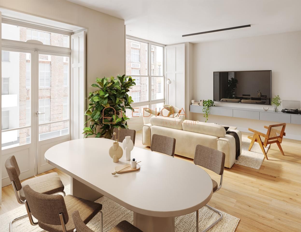 Living room of Flat for sale in Vigo   with Heating, Terrace and Furnished