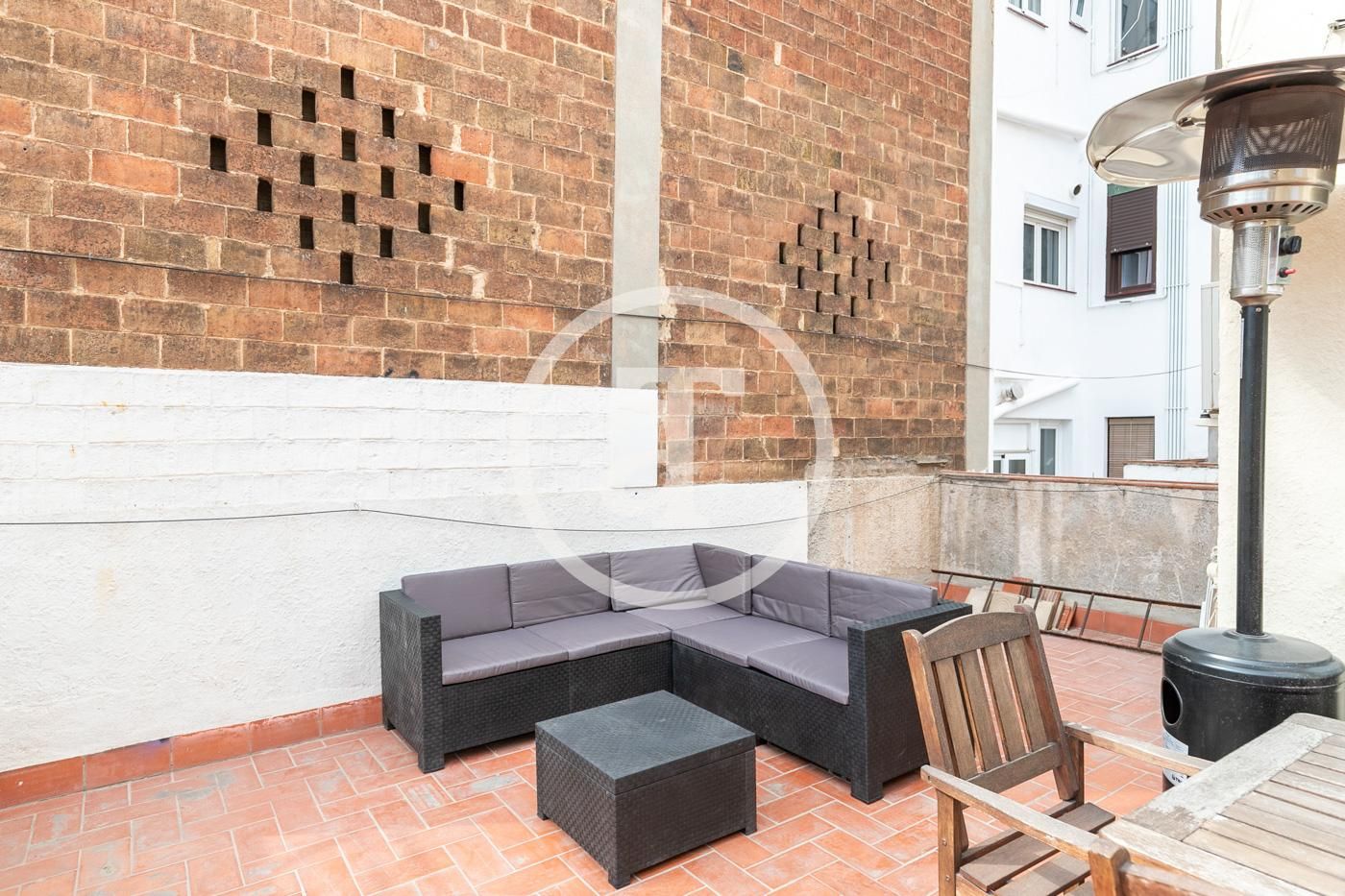 Terraza de Piso de alquiler en  Barcelona Capital con Aire acondicionado, Calefacción y Amueblado