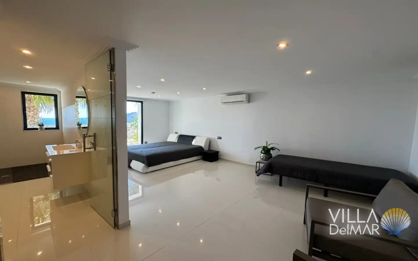 Schlafzimmer von Haus oder Chalet zum Verkauf in Calpe / Calp mit Klimaanlage, Heizung und Privatgarten