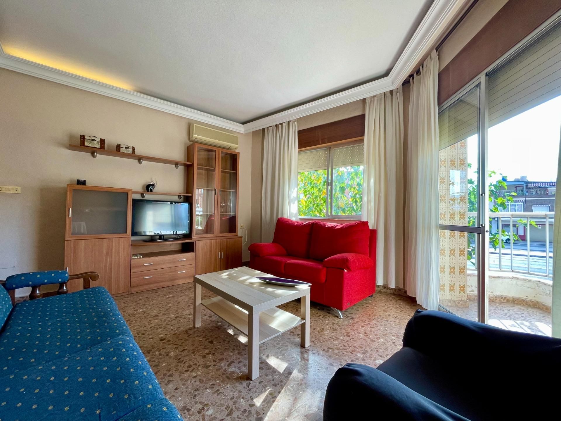 Sala de estar de Piso de alquiler en  Murcia Capital con Aire acondicionado, Terraza y Trastero