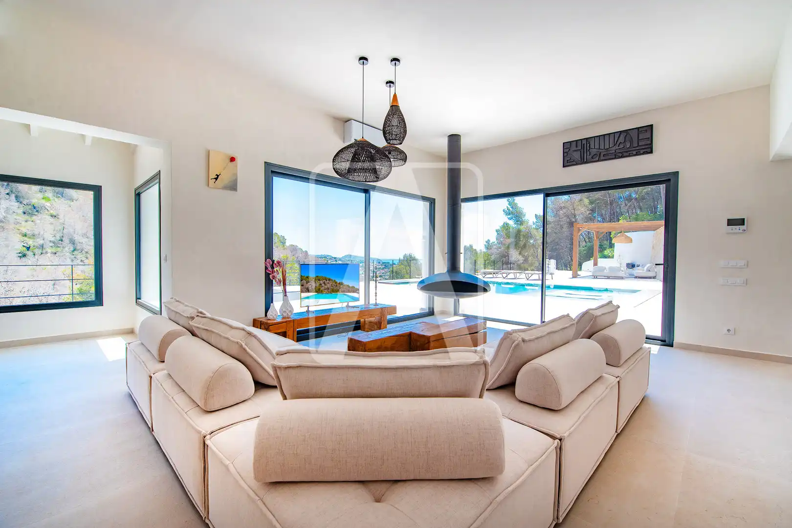 Sala d'estar de Finca rústica en venda en Benissa amb Aire condicionat, Calefacció i Jardí privat