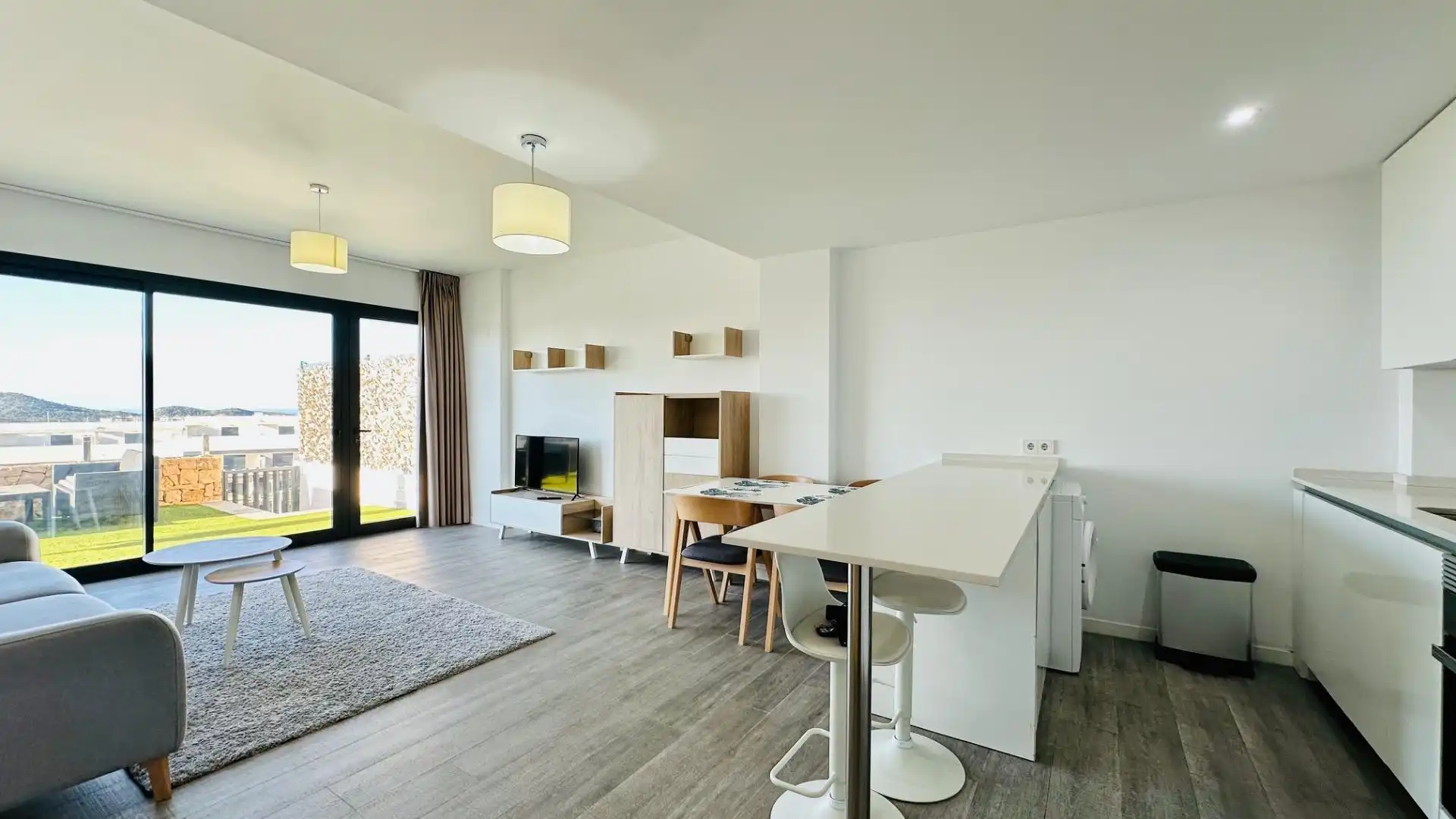 Sala d'estar de Apartament de lloguer en Finestrat amb Aire condicionat, Calefacció i Terrassa