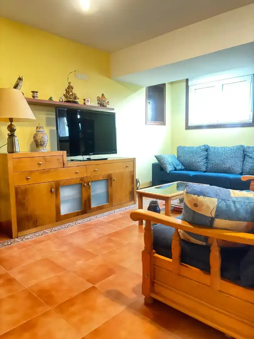Sala d'estar de Casa o xalet de lloguer en Cangas  amb Jardí privat, Parquet i Moblat