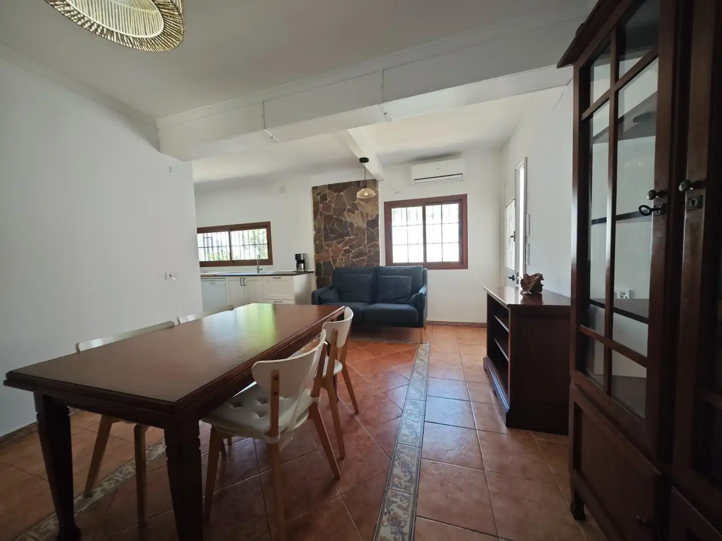 Esszimmer von Haus oder Chalet zur Miete in Alhaurín de la Torre mit Klimaanlage, Heizung und Privatgarten
