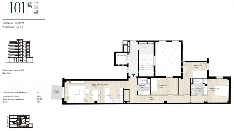 Piso en venta en Barcelona con Aire acondicionado, Calefacción y Parquet