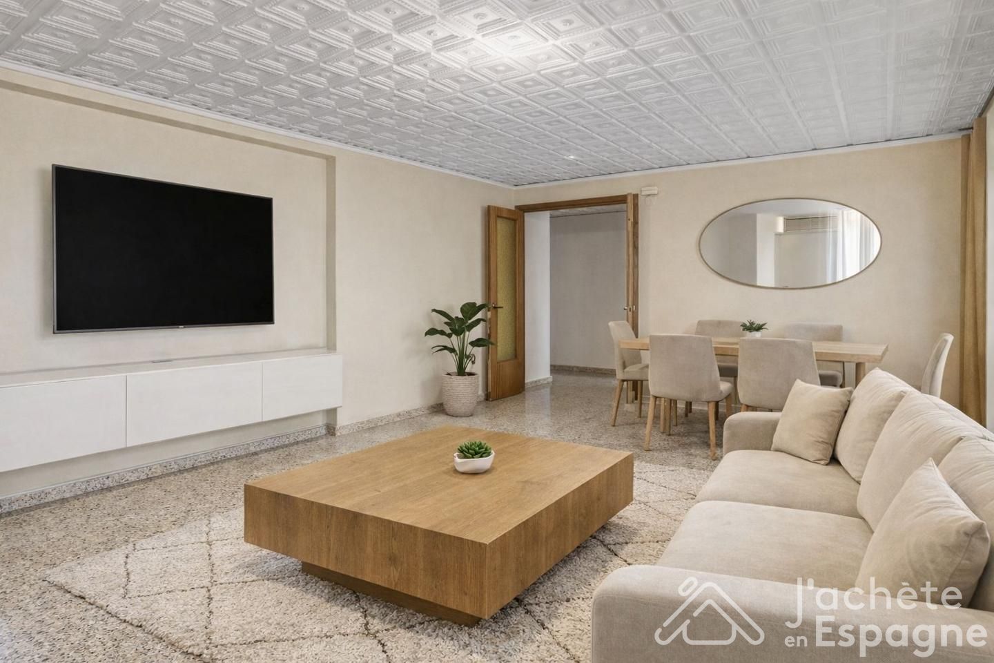 Sala d'estar de Pis en venda en Gandia amb Aire condicionat, Terrassa i Moblat