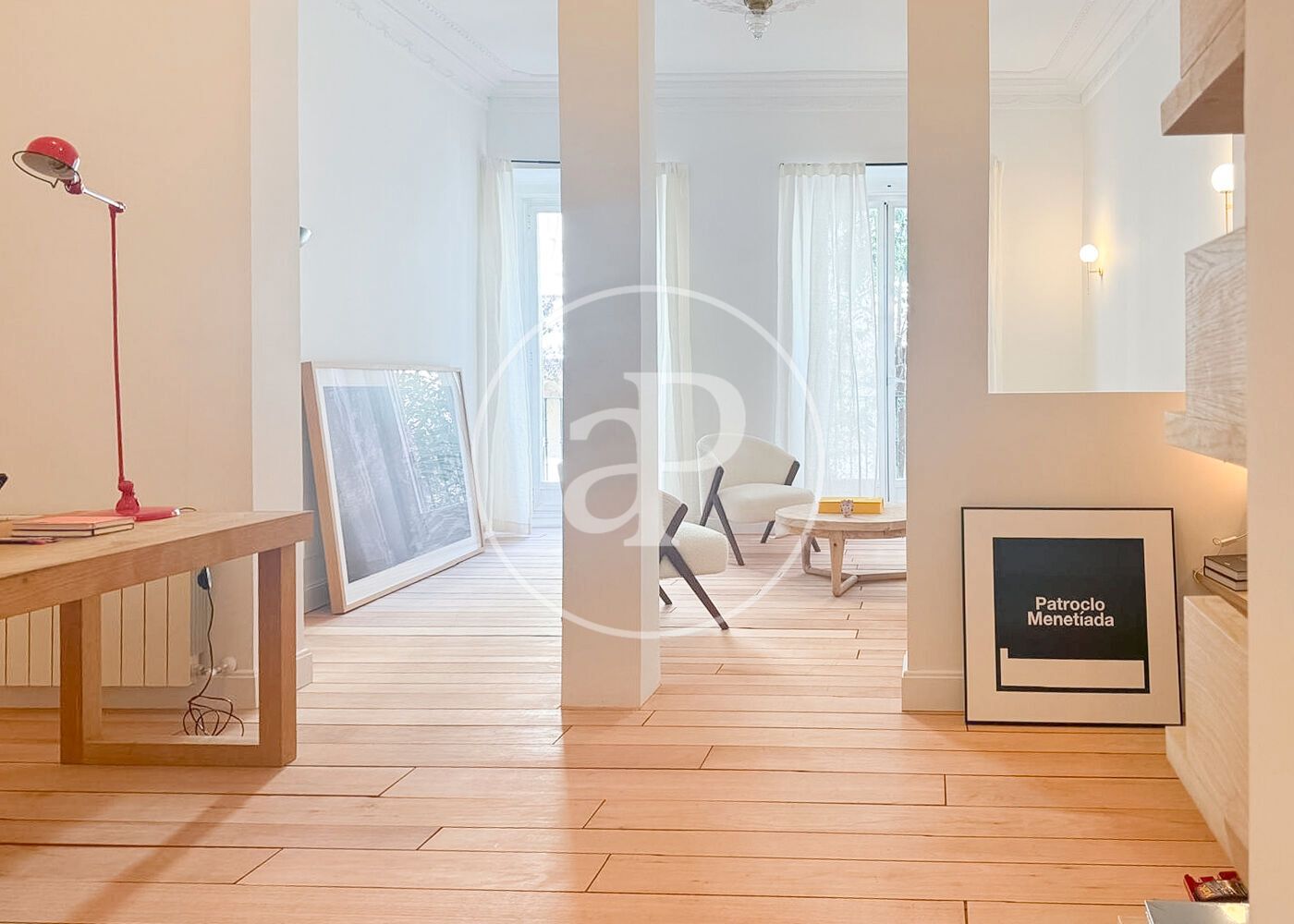 Living room of Flat to rent in  Madrid Capital  with Air Conditioner, Heating and Furnished