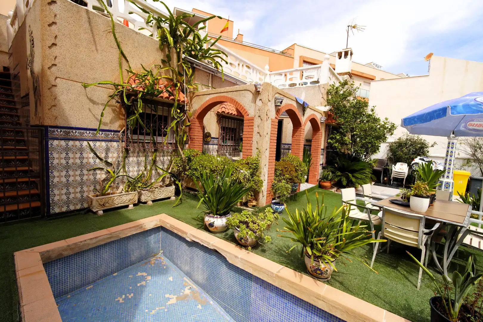 Jardín de Casa adosada en venta en Roquetas de Mar con Aire acondicionado, Jardín privado y Terraza