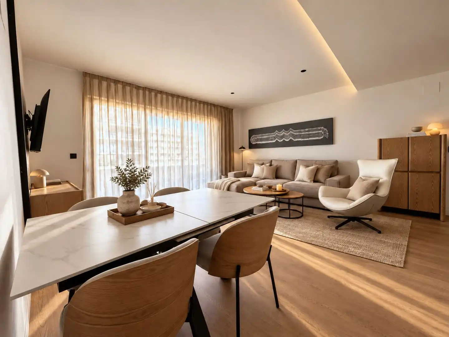 Sala de estar de Apartamento de alquiler en Moncofa con Aire acondicionado, Terraza y Trastero