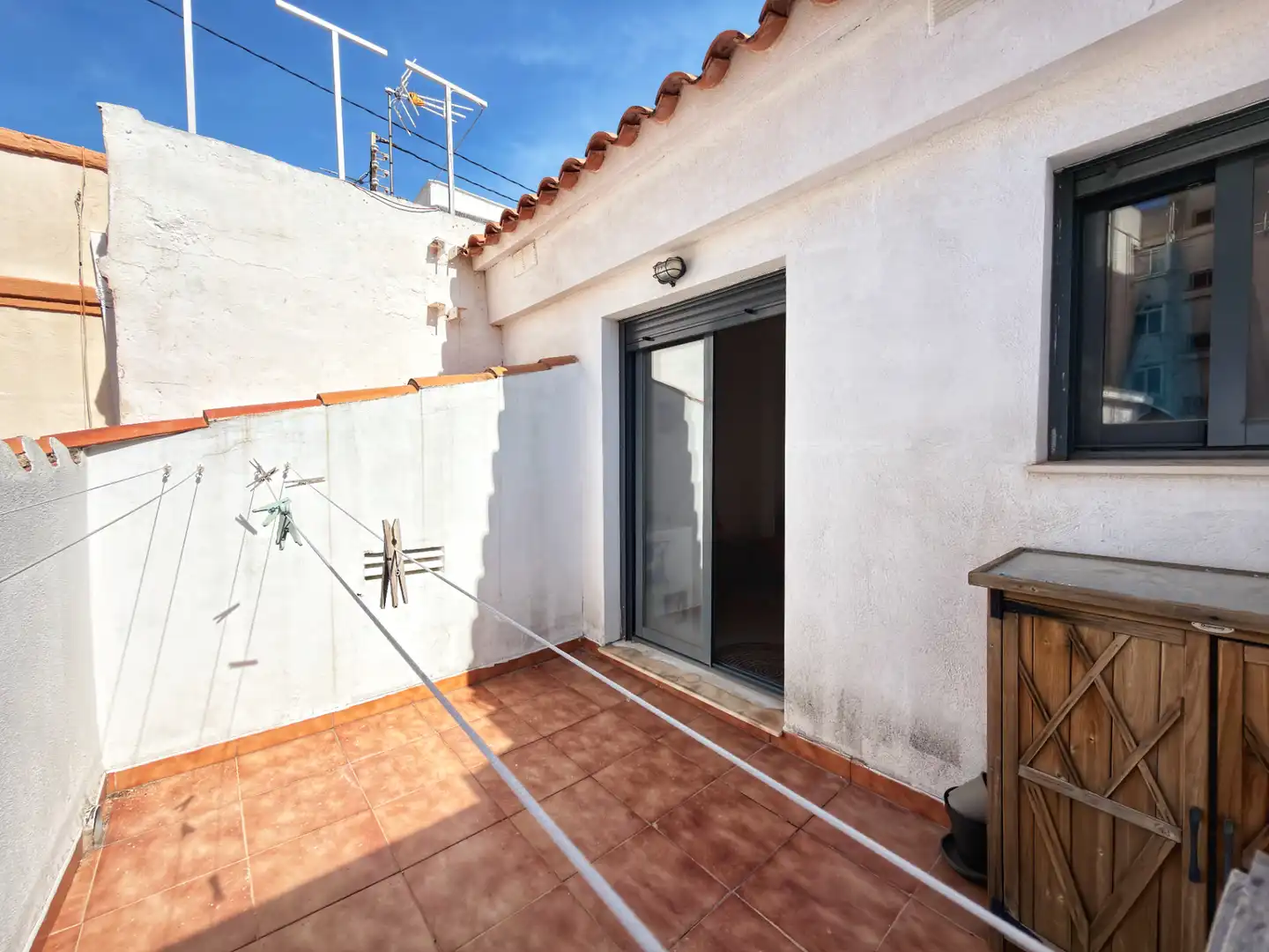 Terrasse von Dachboden zum Verkauf in Castellón de la Plana / Castelló de la Plana mit Terrasse, Möbliert und Ofen