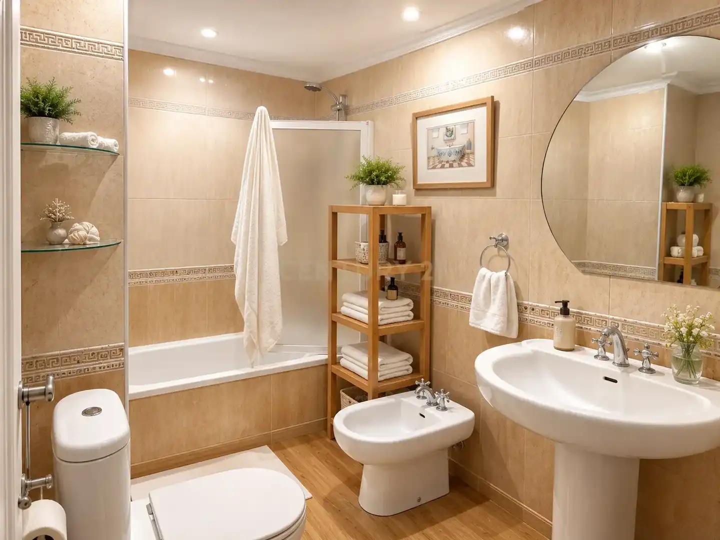 Badezimmer von Wohnungen zum Verkauf in Málaga mit Klimaanlage, Privatgarten und Abstellraum