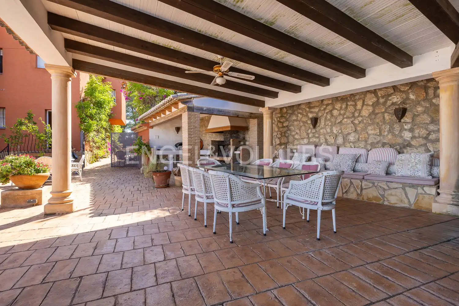 Terrasse von Haus oder Chalet zur Miete in Jávea / Xàbia mit Klimaanlage, Heizung und Privatgarten