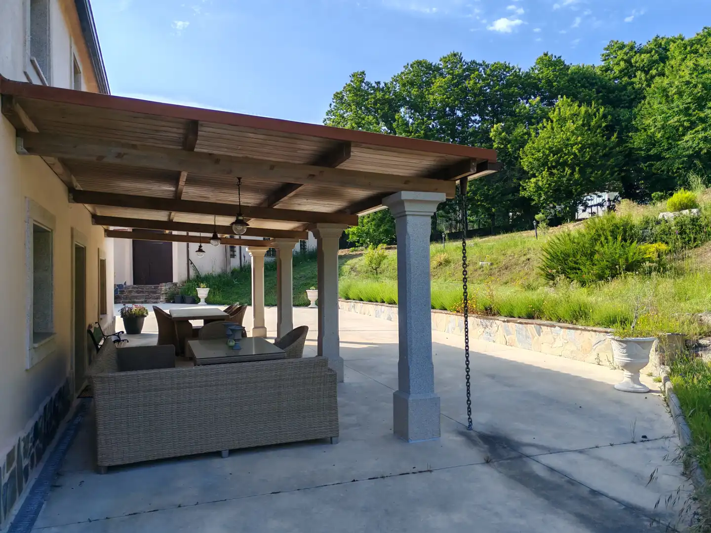 Terraza de Casa o chalet en venta en O Pino  con Calefacción, Jardín privado y Trastero