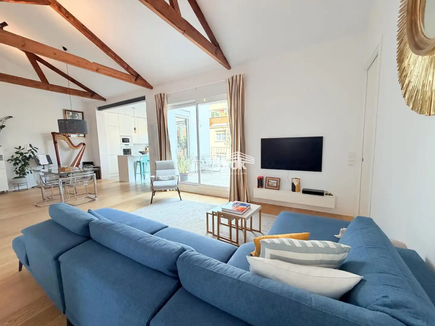 Wohnzimmer von Dachboden zur Miete in Madrid mit Terrasse und Abstellraum