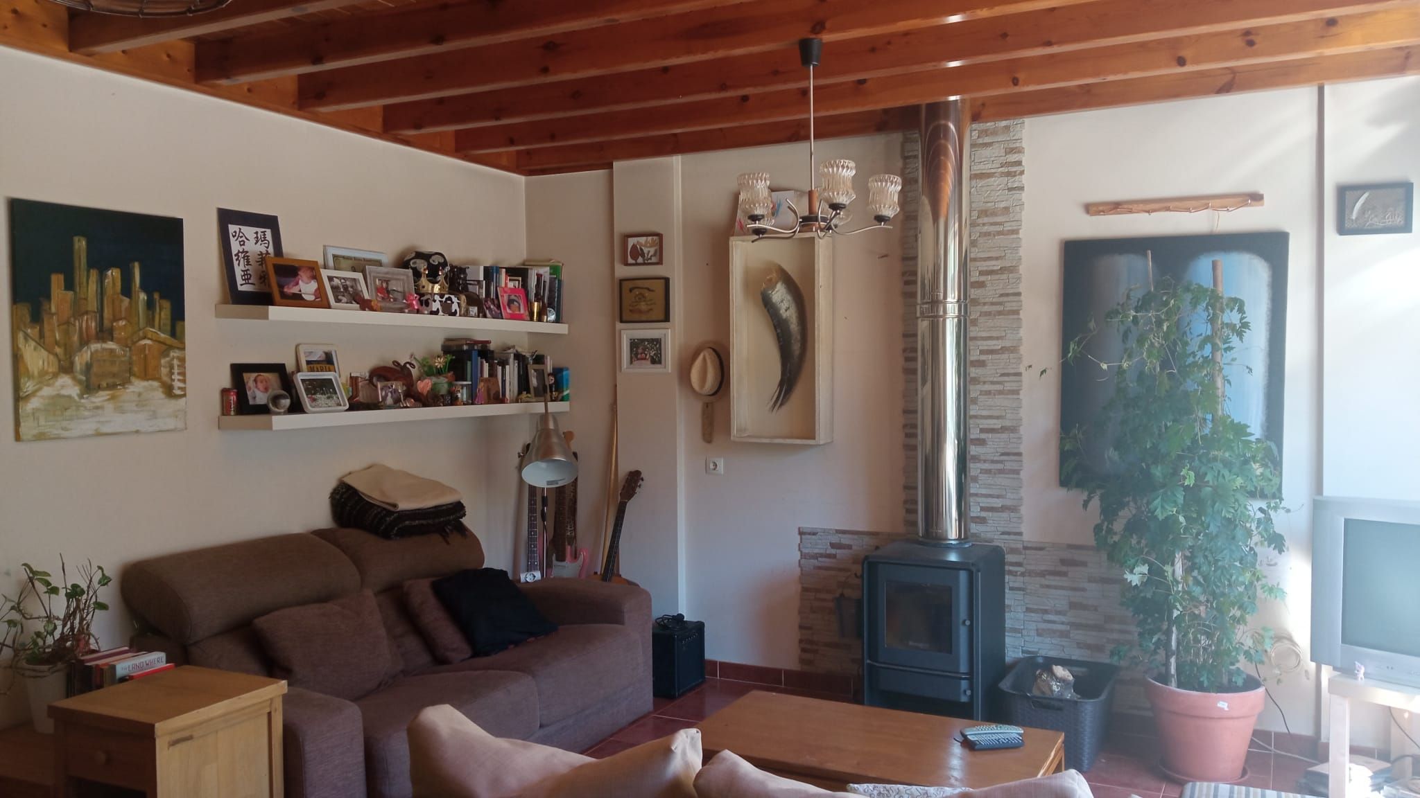Sala d'estar de Dúplex en venda en Fisterra amb Calefacció, Jardí privat i Parquet
