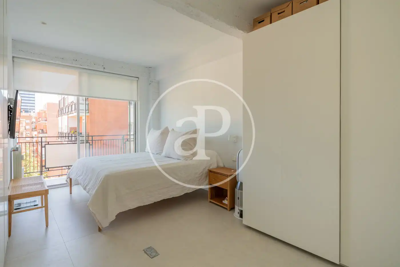 Schlafzimmer von Wohnung zur Miete in Madrid mit Klimaanlage, Heizung und Terrasse