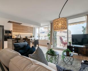 Sala d'estar de Apartament de lloguer en  Barcelona Capital amb Aire condicionat, Calefacció i Moblat