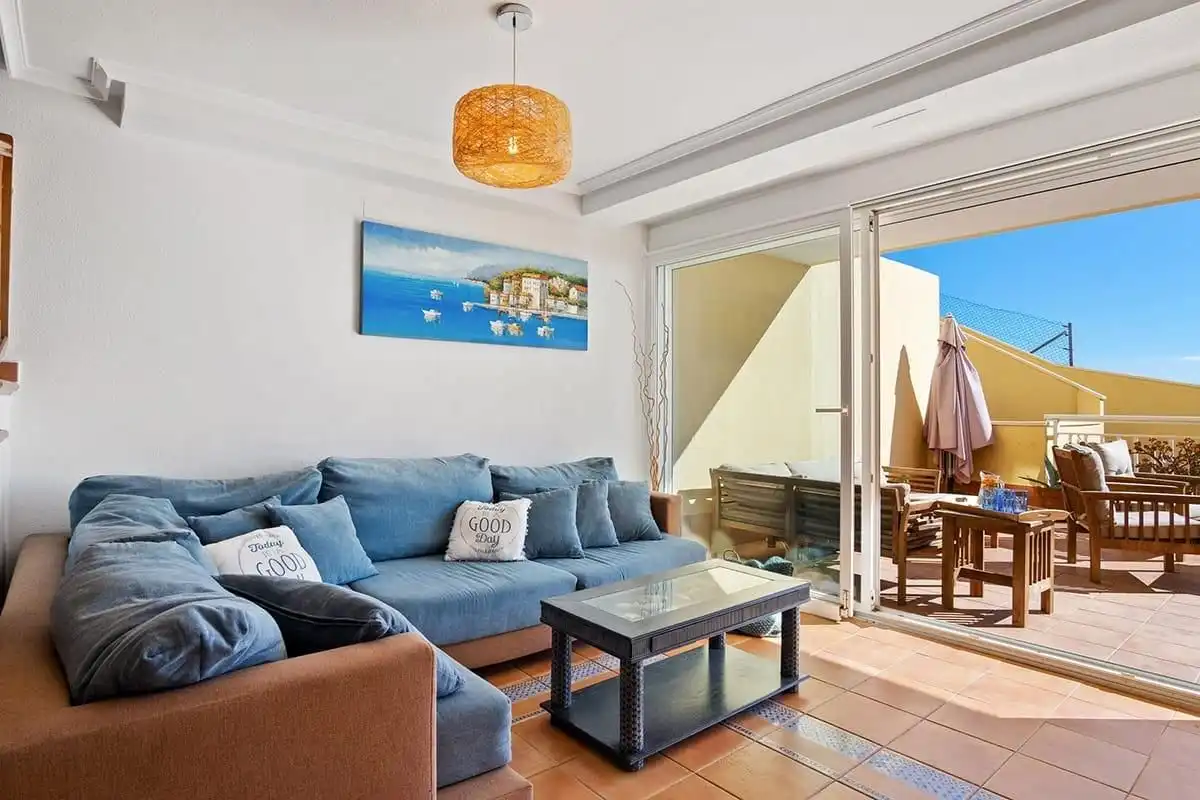 Wohnzimmer von Maisonette zum Verkauf in Orihuela mit Klimaanlage, Privatgarten und Terrasse