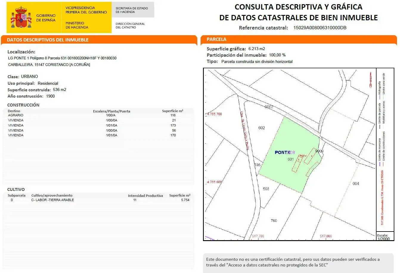Finca rústica en venta en Coristanco con Jardín privado