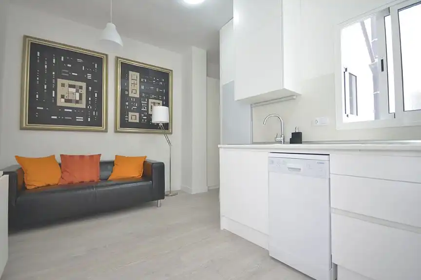 Sala d'estar de Pis de lloguer en Las Palmas de Gran Canaria amb Moblat, Rentadora i TV