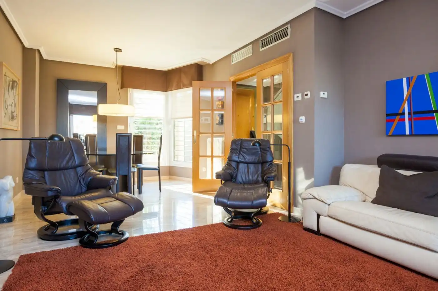 Living room of Detached homes for sale in Zaragoza  with Air Conditioner, Heating and Private garden