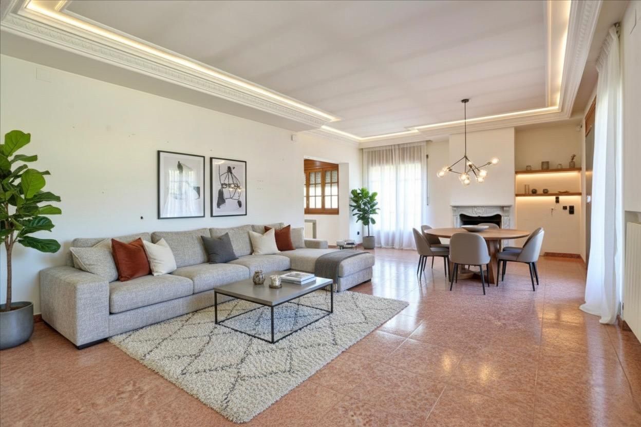 Sala d'estar de Casa o xalet en venda en Santa Maria de Palautordera amb Calefacció, Jardí privat i Terrassa