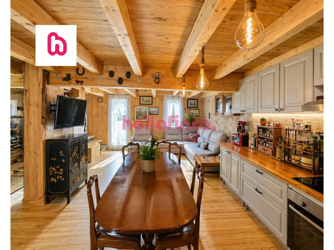 Cocina de Dúplex en venta en Sant Joan Les Fonts con Aire acondicionado, Calefacción y Parquet