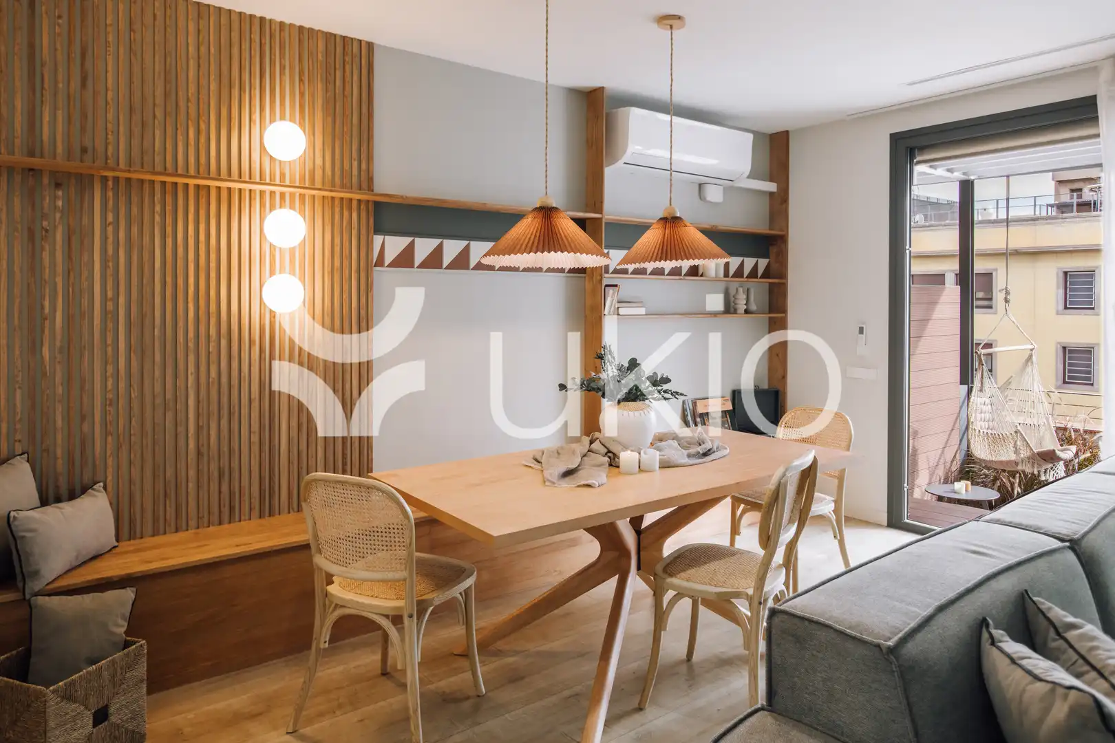 Dining room of Apartments for rent in Barcelona  with Air Conditioner, Heating and Terrace