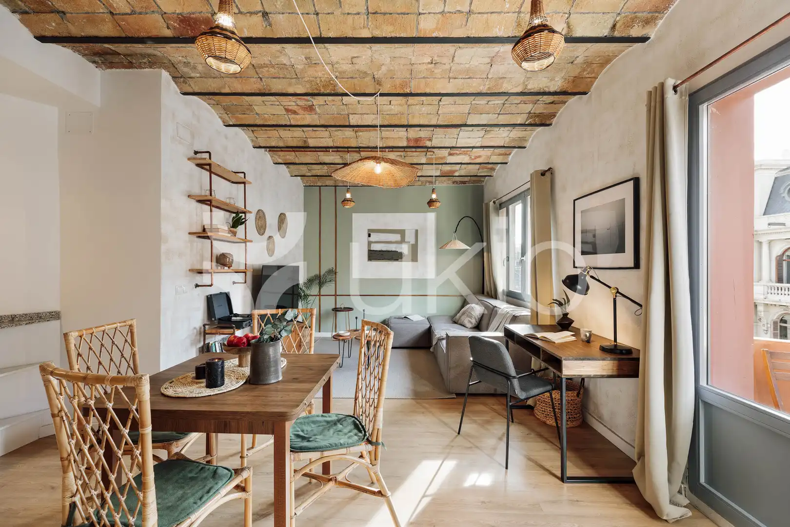 Living room of Apartments for rent in Barcelona  with Air Conditioner, Heating and Furnished