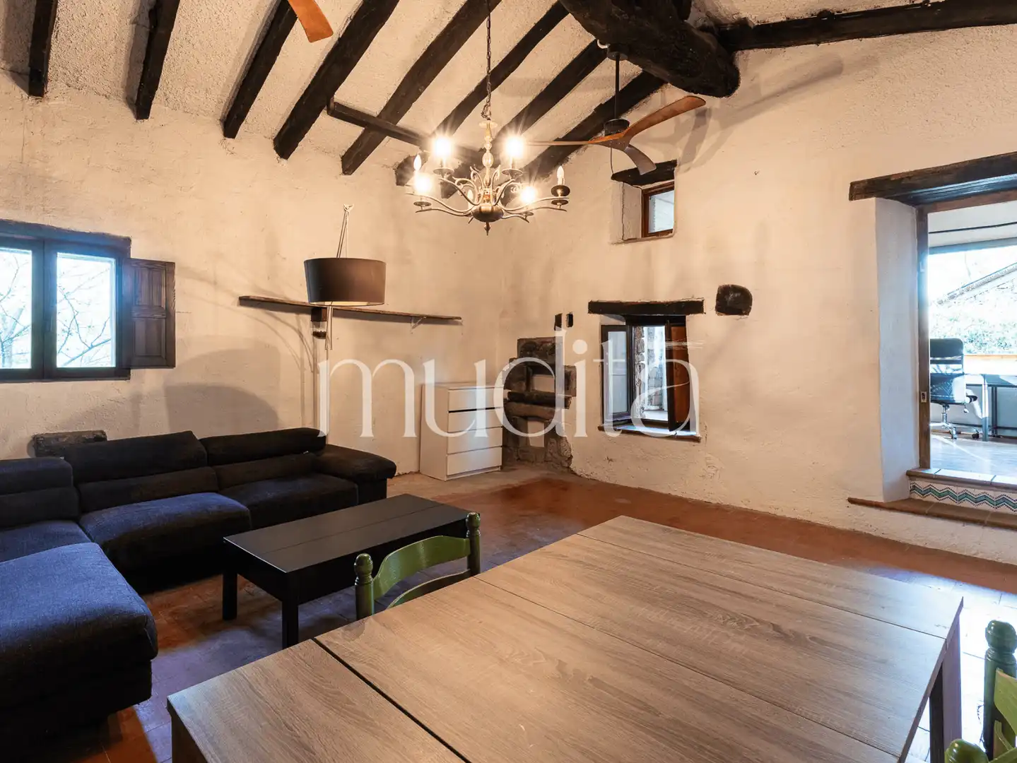 Sala d'estar de Finca rústica en venda en Tavertet amb Calefacció, Jardí privat i Terrassa