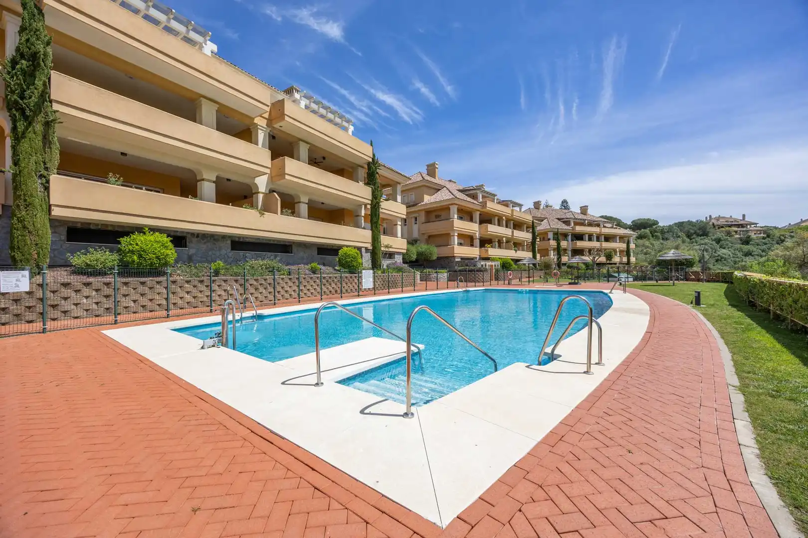 Swimming pool of Apartments for sale in Sotogrande  with Air Conditioner, Heating and Terrace