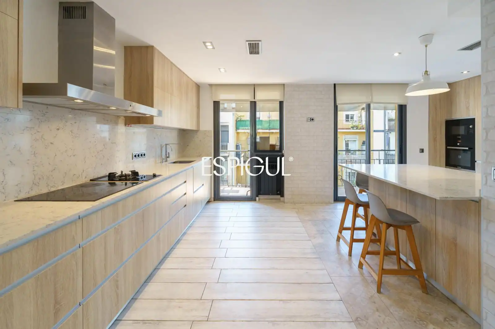 Cocina de Piso de alquiler en Barcelona con Aire acondicionado, Calefacción y Terraza