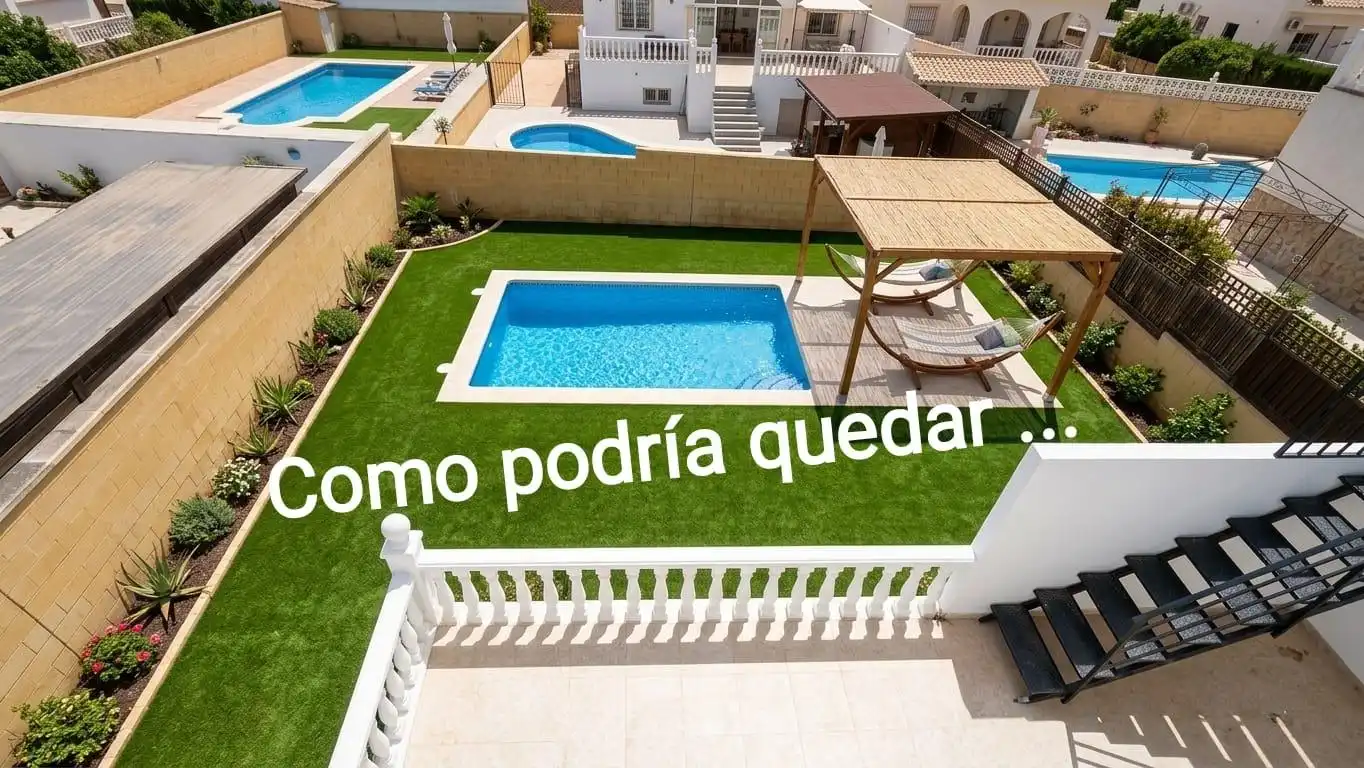 Piscina de Casa o xalet en venda en Mazarrón amb Jardí privat, Terrassa i Moblat