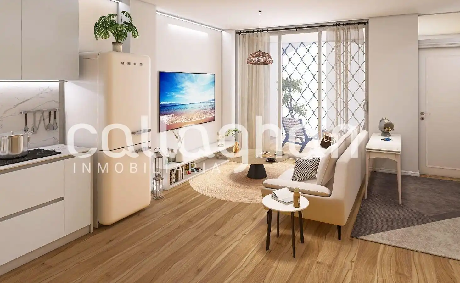 Wohnzimmer von Erdgeschoss zum Verkauf in Valencia mit Klimaanlage, Terrasse und Möbliert