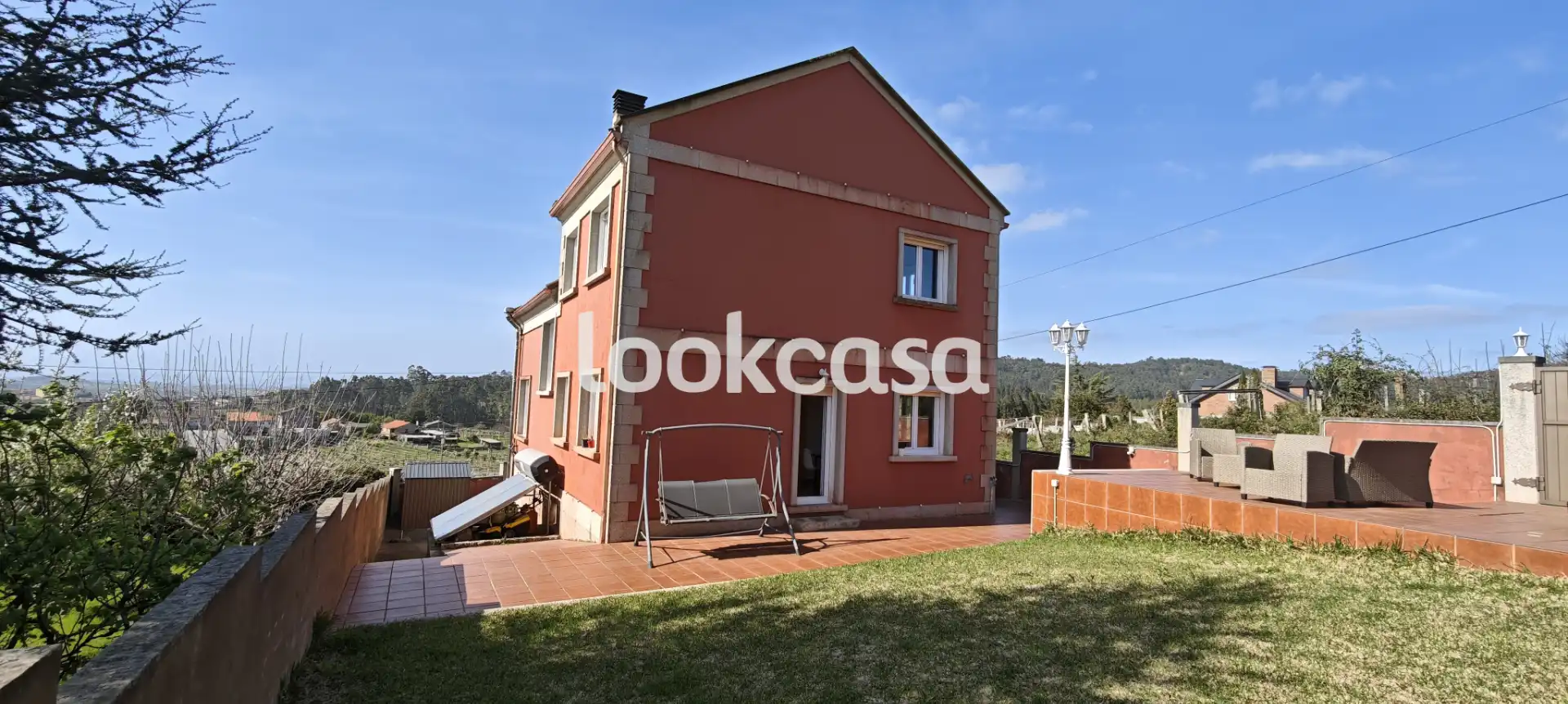 Vista exterior de Casa o chalet en venta en Meis con Calefacción, Jardín privado y Parquet