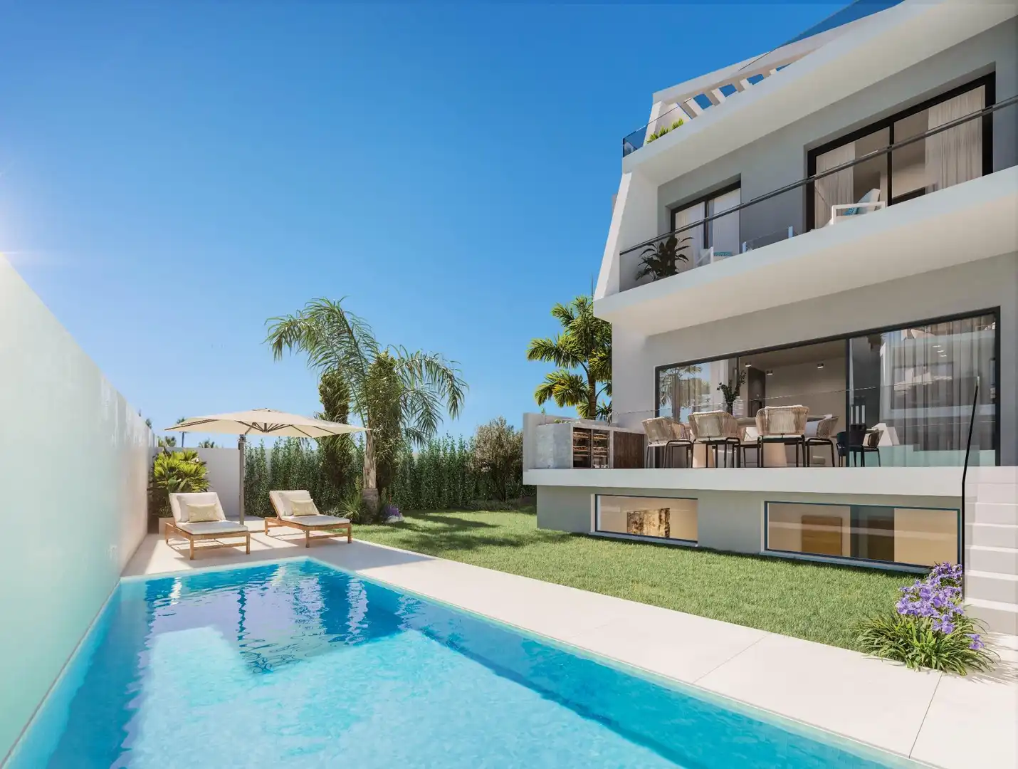 Terraced house with pool for sale in Camino de Brijan