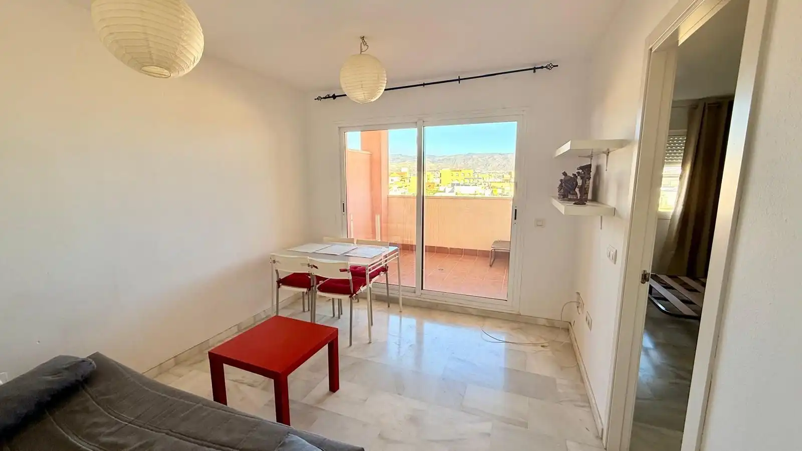 Schlafzimmer von Wohnungen zur Miete in Roquetas de Mar mit Terrasse, Möbliert und Gemeinschaftspool