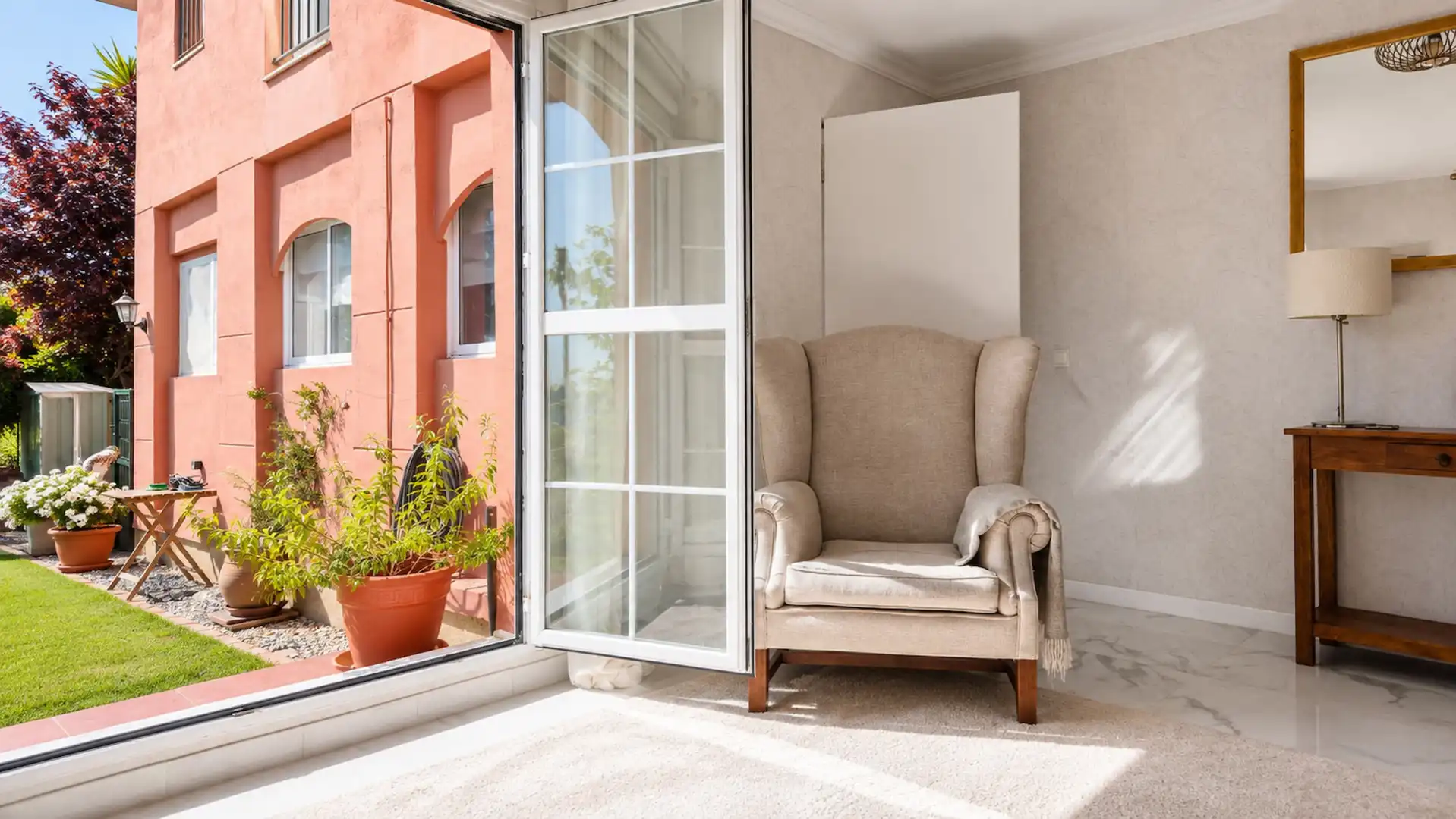 Terrasse von Maisonette zum Verkauf in Manilva mit Privatgarten, Terrasse und Schwimmbad