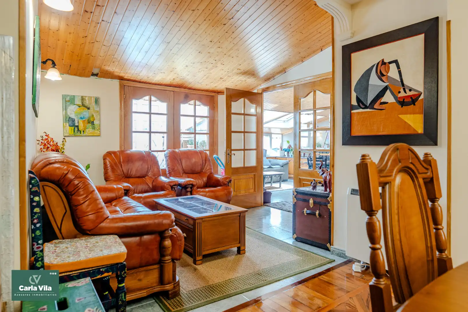 Living room of Flat for sale in Lugo  with Heating, Parquet flooring and Furnished