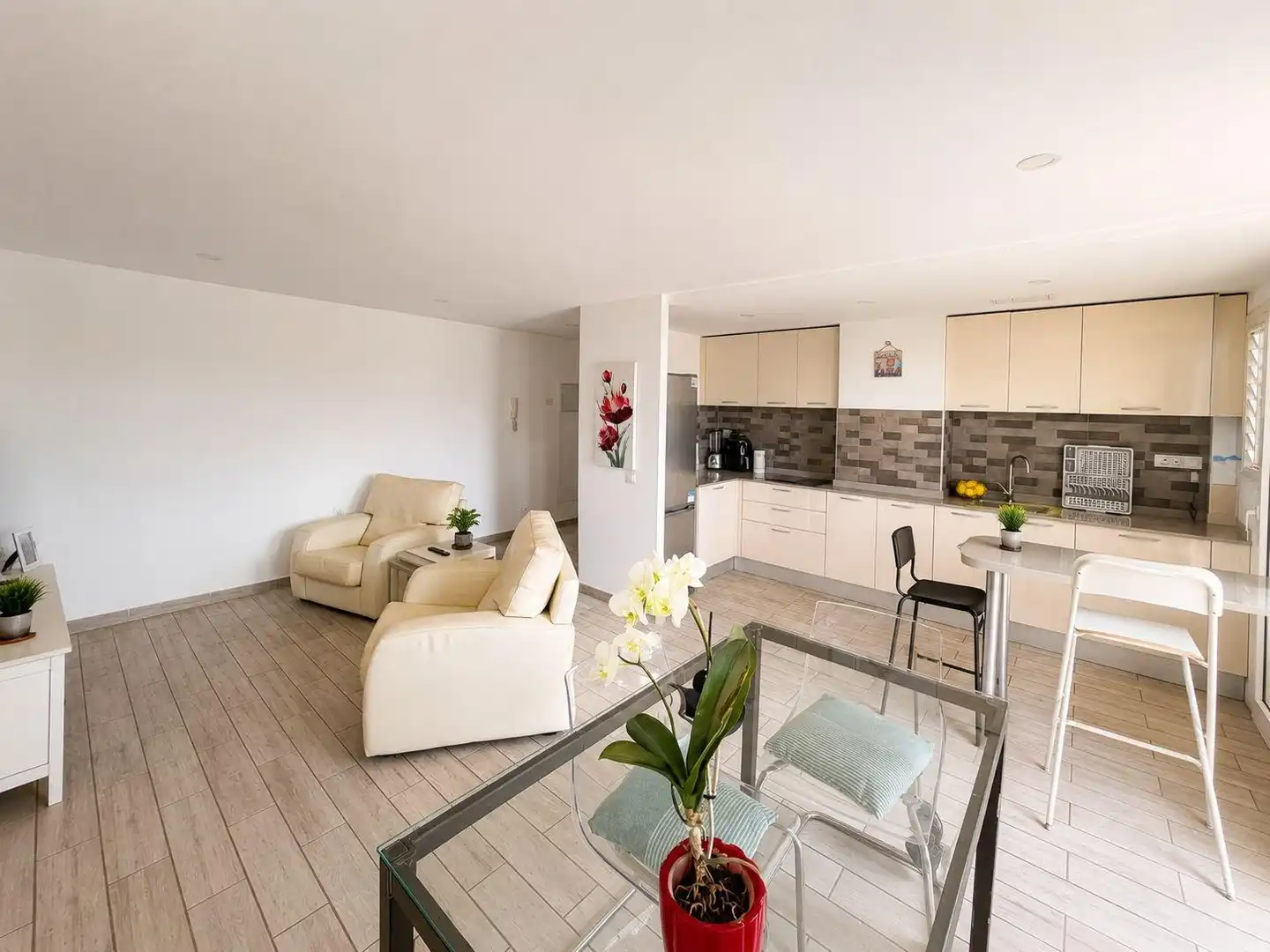 Sala d'estar de Apartament en venda en La Oliva amb Moblat i Alarma