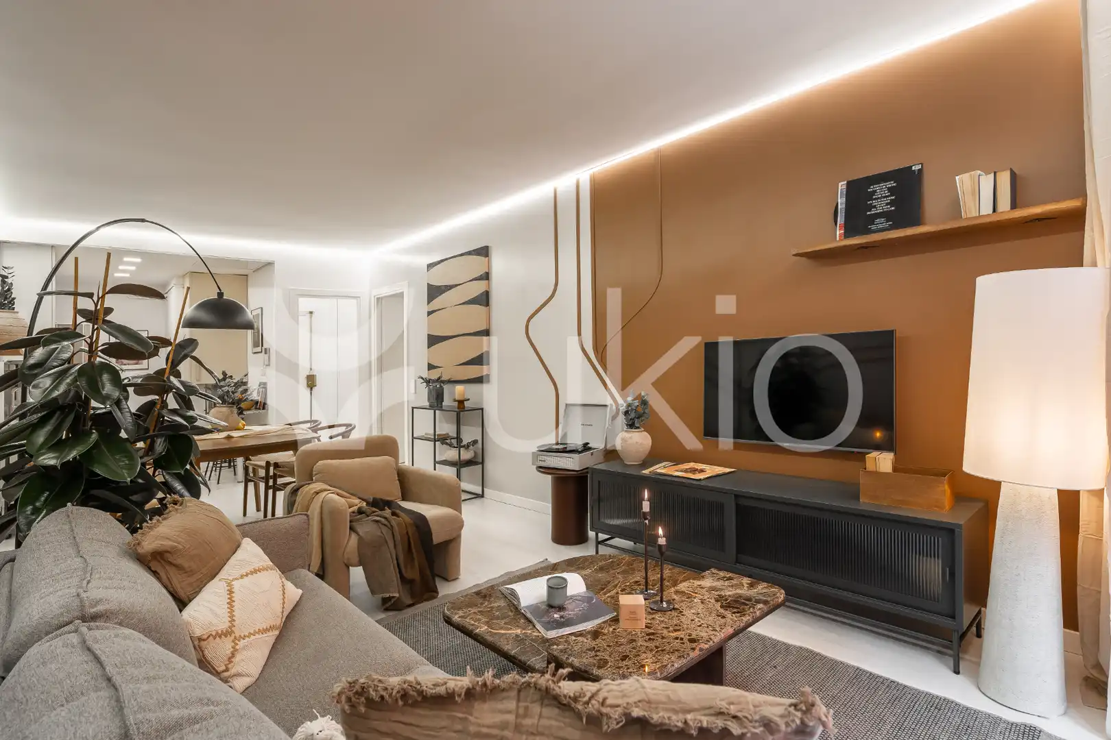 Wohnzimmer von Wohnungen zur Miete in Madrid mit Klimaanlage, Heizung und Terrasse
