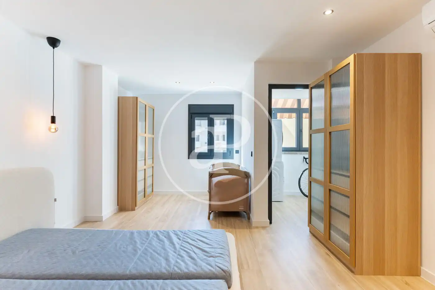 Schlafzimmer von Wohnung zur Miete in  Palma de Mallorca mit Klimaanlage, Heizung und Haustiere erlaubt