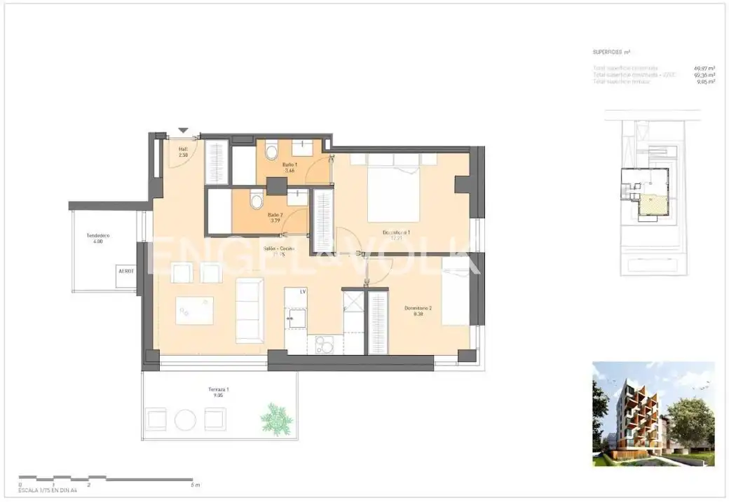 Flat for rent in Madrid  with Air Conditioner, Heating and Private garden