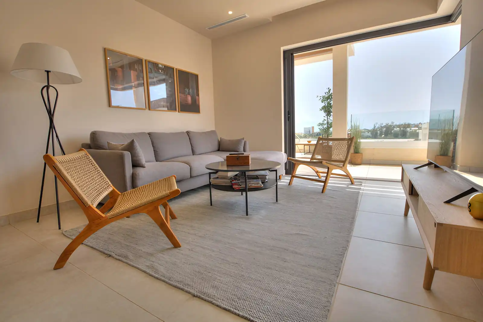 Sala d'estar de Àtic en venda en Mijas amb Aire condicionat, Terrassa i Piscina
